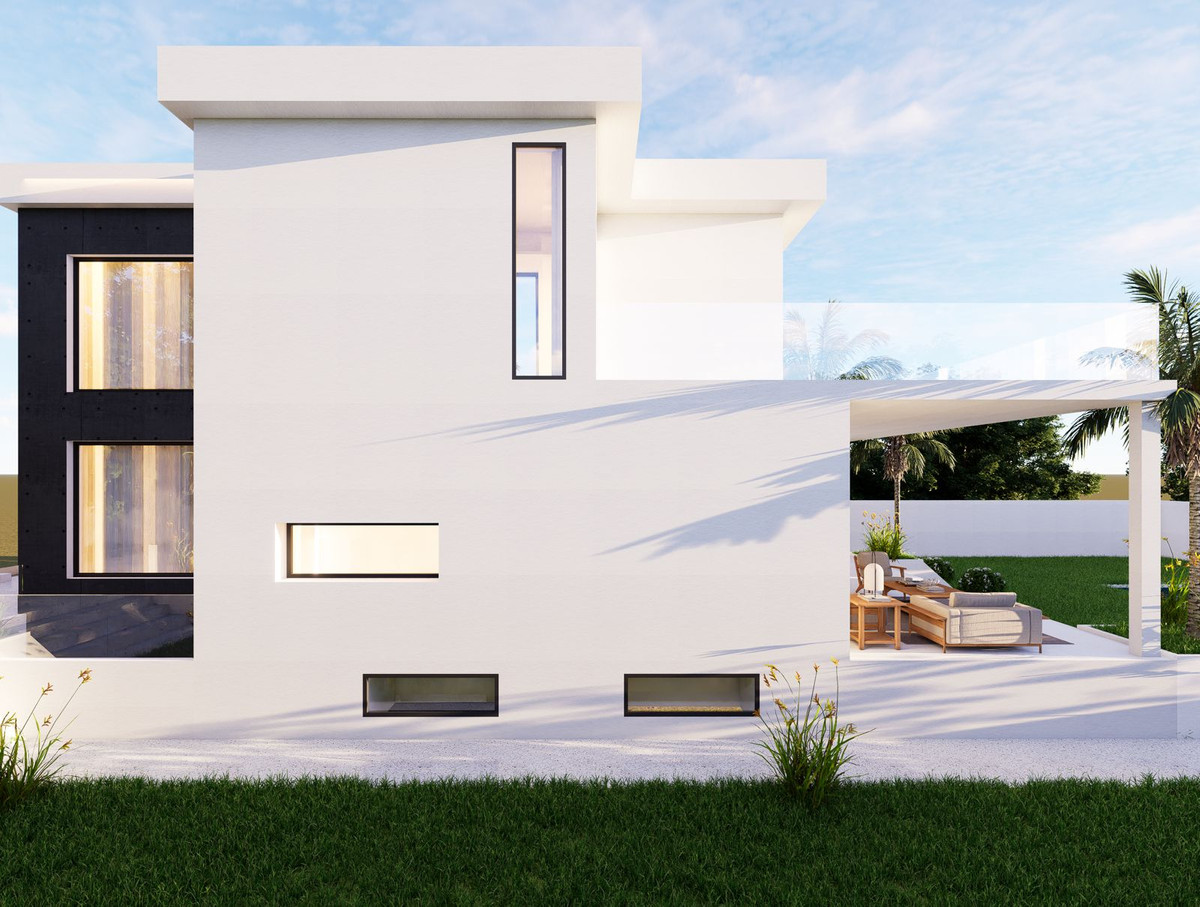 Sakura – Valle Romano - modern white two-storey exterior facade with covered terrace and landscaped garden