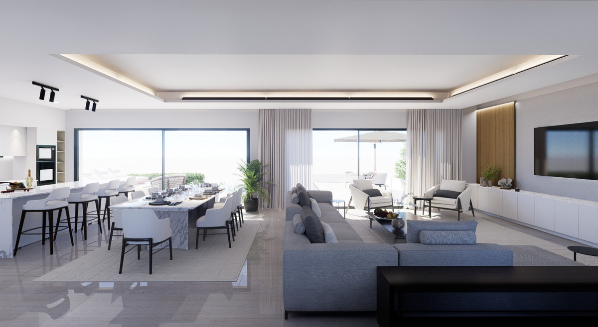 Tailor Made Villa in Casares – Casares - open-plan living, dining and kitchen area with floor-to-ceiling windows and terrace views