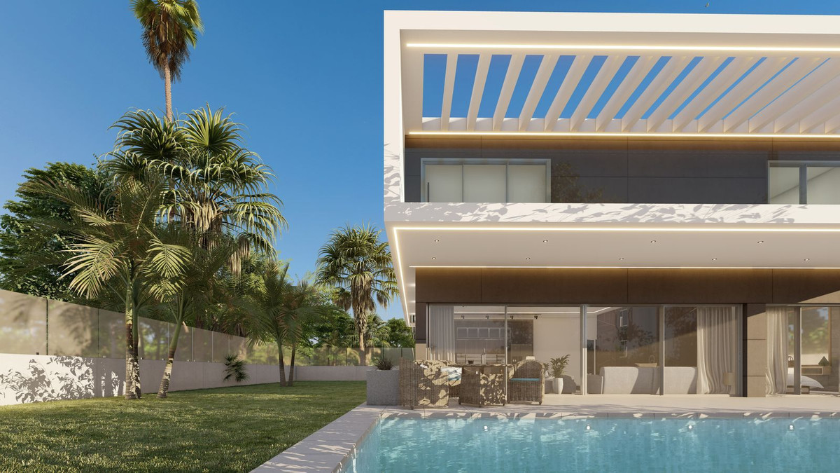 Villa Irıs – Benalmadena - modern luxury villa exterior with pool, terrace, and tropical garden