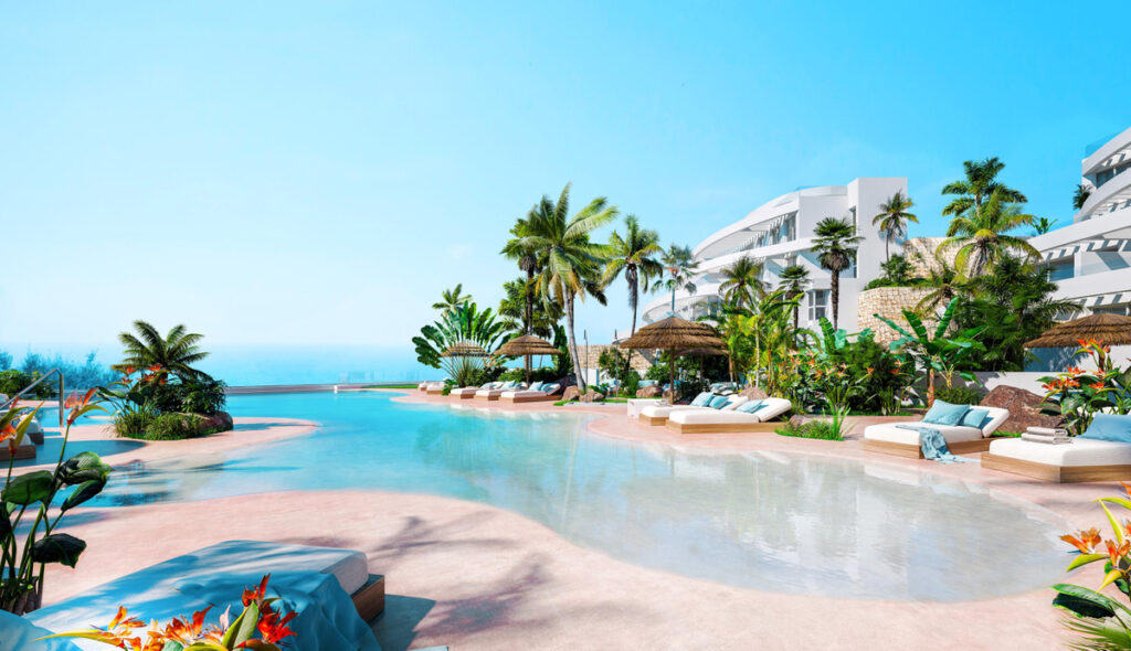 Royal Palms Mijas – FASE IV-1 – La Cala de Mijas - luxury infinity pool with tropical gardens and sea views