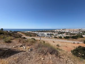 Undeveloped hillside plot above La Cala de Mijas looking down over the town and the Mediterranean