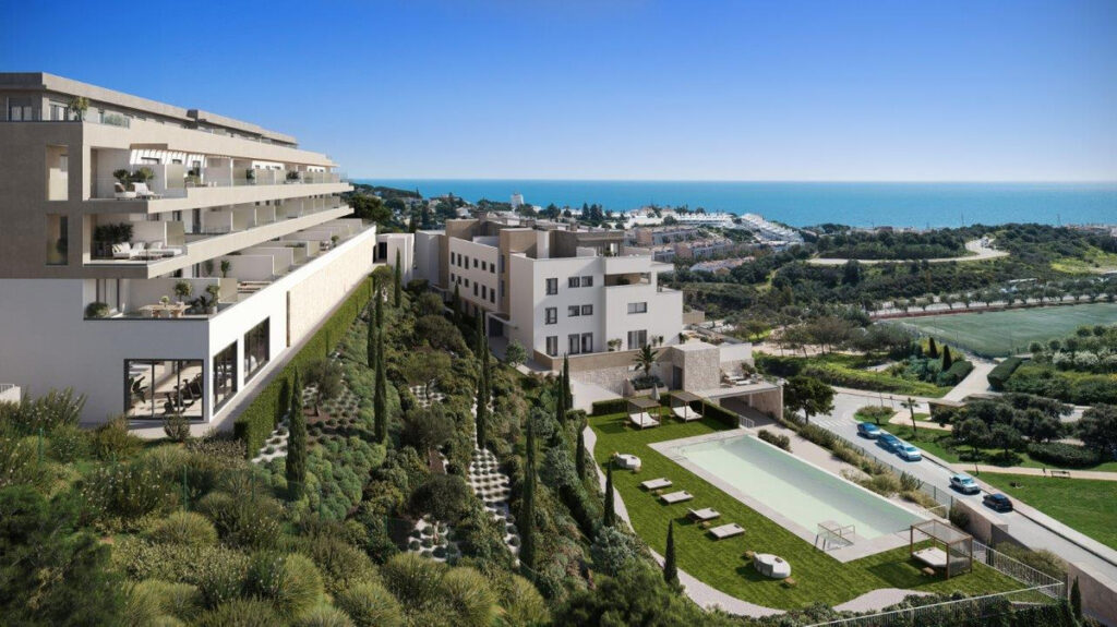Almare – Mijas - luxury hillside residential complex with infinity pool, landscaped gardens and panoramic sea views on the Costa del Sol