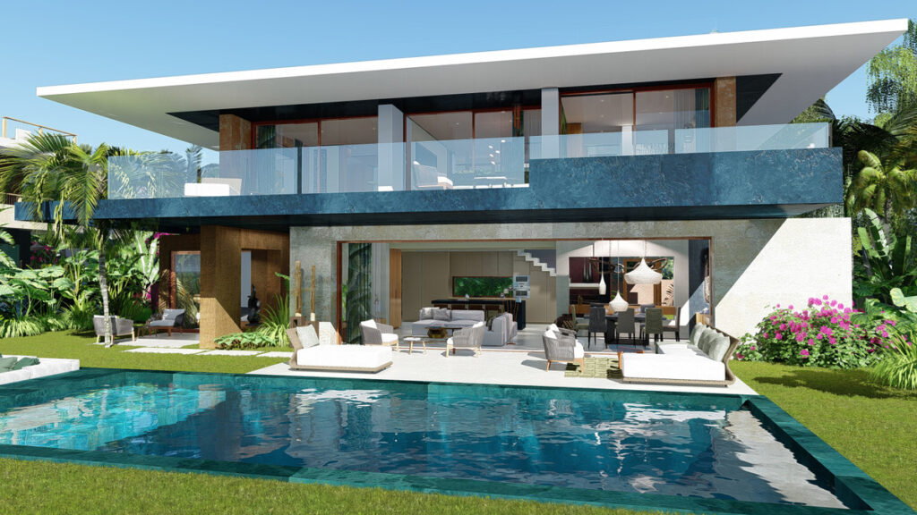 La Paloma 10 – Manilva - luxury villa exterior with infinity pool, open-plan living area and tropical gardens