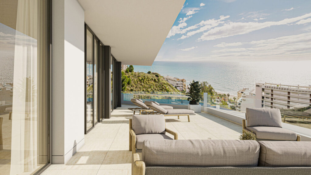CARAT FASE IV – Fuengirola - spacious terrace with lounge seating and panoramic sea views